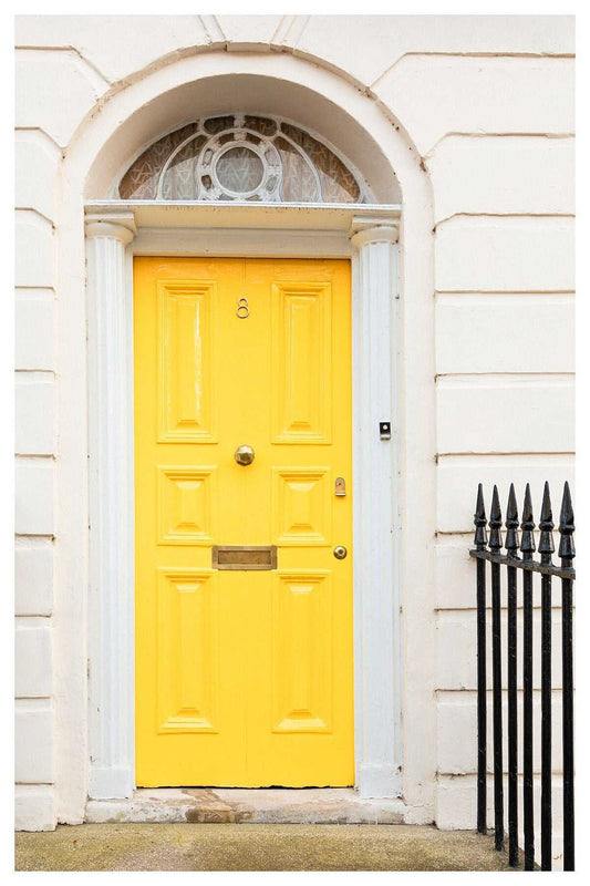 London Yellow Door Art Print, English Home Decor Giclée Rue Paradis Art Prints