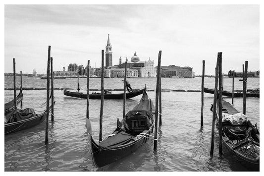 Italy Wall Art, Venice Black and White Print Photograph - Rue Paradis Art Prints